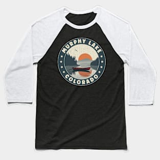 Murphy Lake Colorado Sunset Baseball T-Shirt